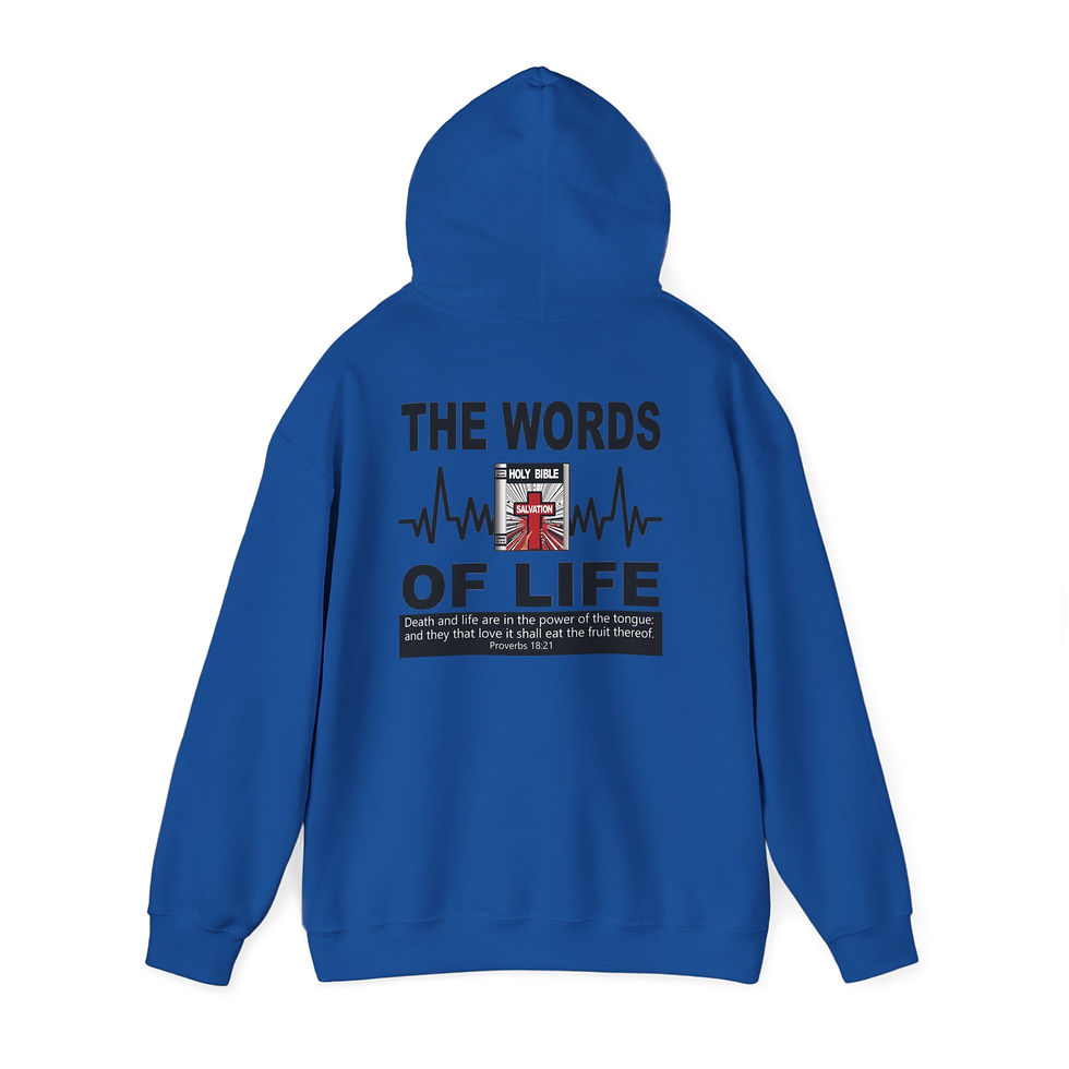 Thumbnail: The Words of Life Christian Hoodie Faith Hoodie Religious Graphic Pullover