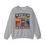 Thumbnail: The Word of God Crewneck Sweatshirt Colorful Stained Glass Bible Design