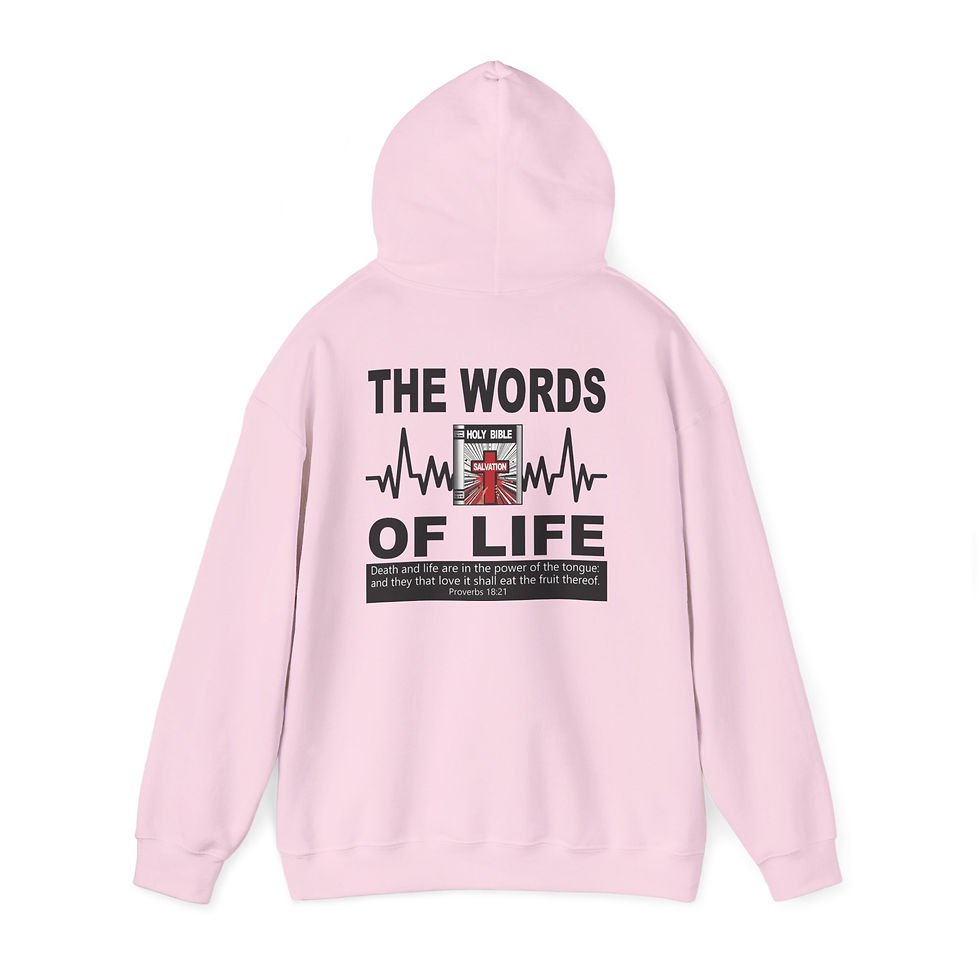 Thumbnail: The Words of Life Christian Hoodie Faith Hoodie Religious Graphic Pullover