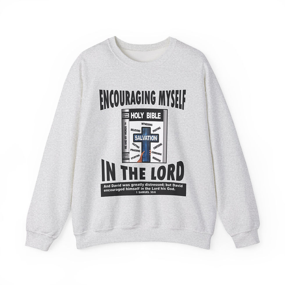 Thumbnail: Encouraging Myself in the Lord Christian Crewneck Sweatshirt Bible Design