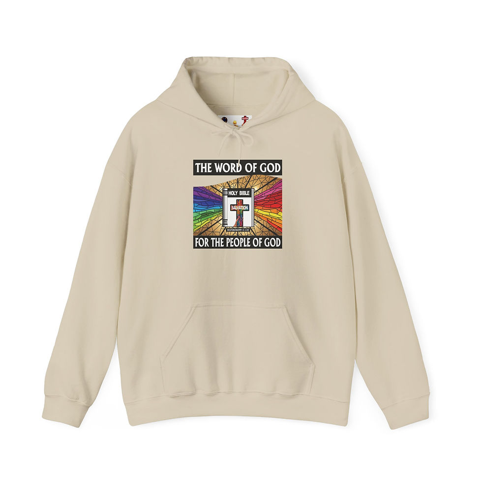 Thumbnail: The People of God Christian Hoodie Stain glass Bible Design