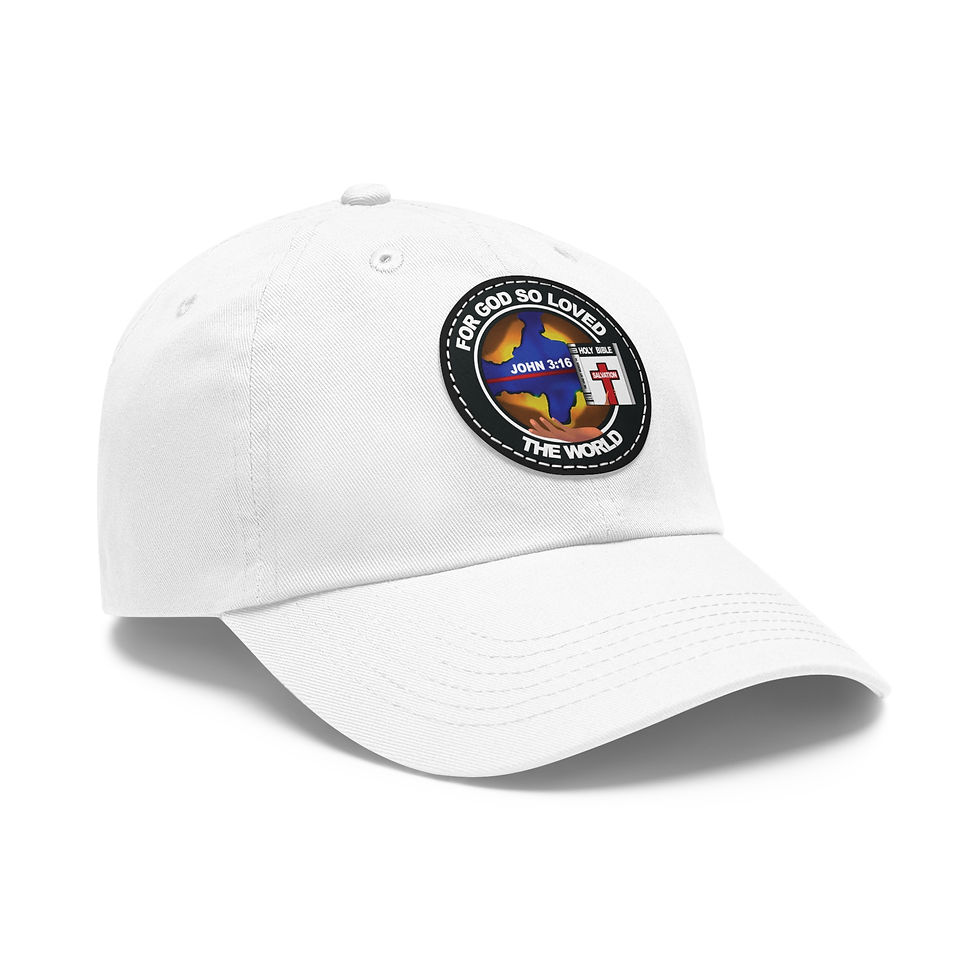 Thumbnail: For God So Loved the World Christian Dad Hat with Round Leather Patch