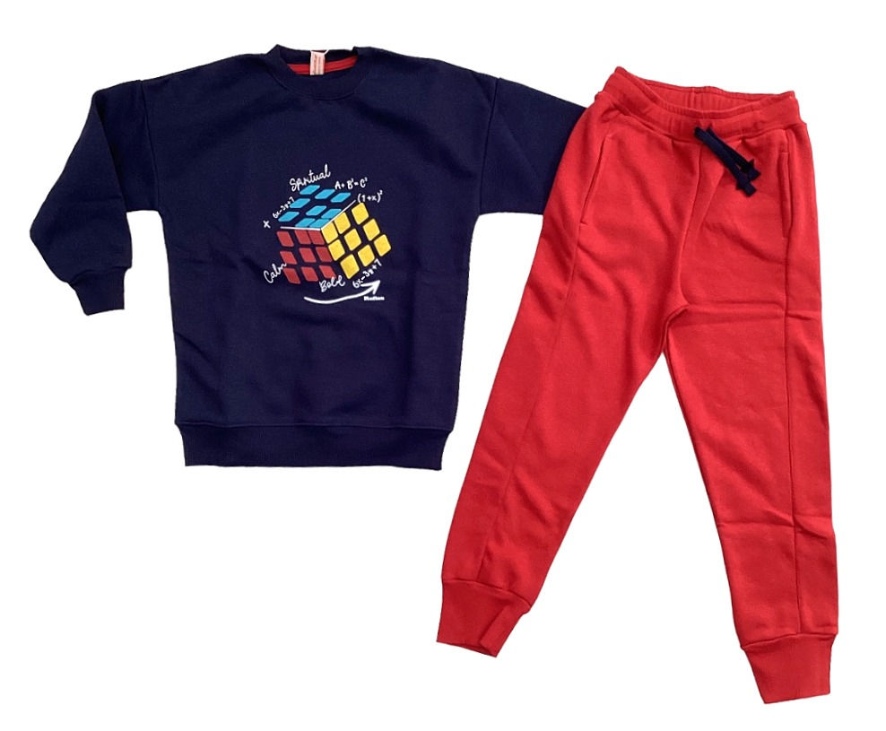 Παιδικό σετ φόρμας φούτερ χνούδι για αγόρια