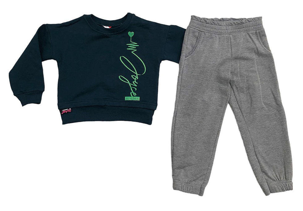 Παιδικό σετ φόρμας φούτερ για κορίτσια σε χρώμα πράσινο σκούρο μελανζέ