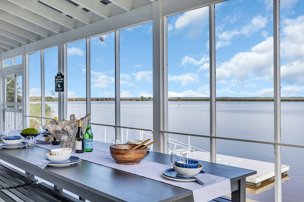 Screened porch overlooking the river, Georgetown real estate photos