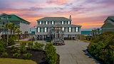 Oceanfront beach house at twilight, Murrells Inlet real estate photography