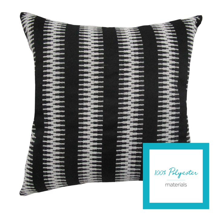 Thumbnail: Zig Zag Black and White Stripe 18 inches by 18 inches Decorative Throw Pillow