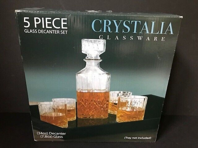 Thumbnail: Crystalia Glassware 5 pieces Glass Decanter Set / American Home International