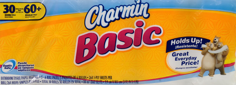 Thumbnail: Charmin Basic 30 Double Rolls Toilet Tissue Paper