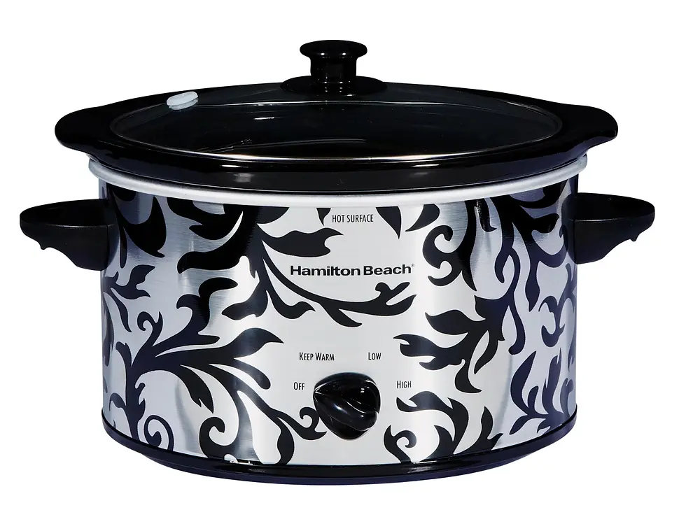 Thumbnail: Hamilton Beach 3 Quarts DAMASK Patterned Oval Slow Cooker 33237