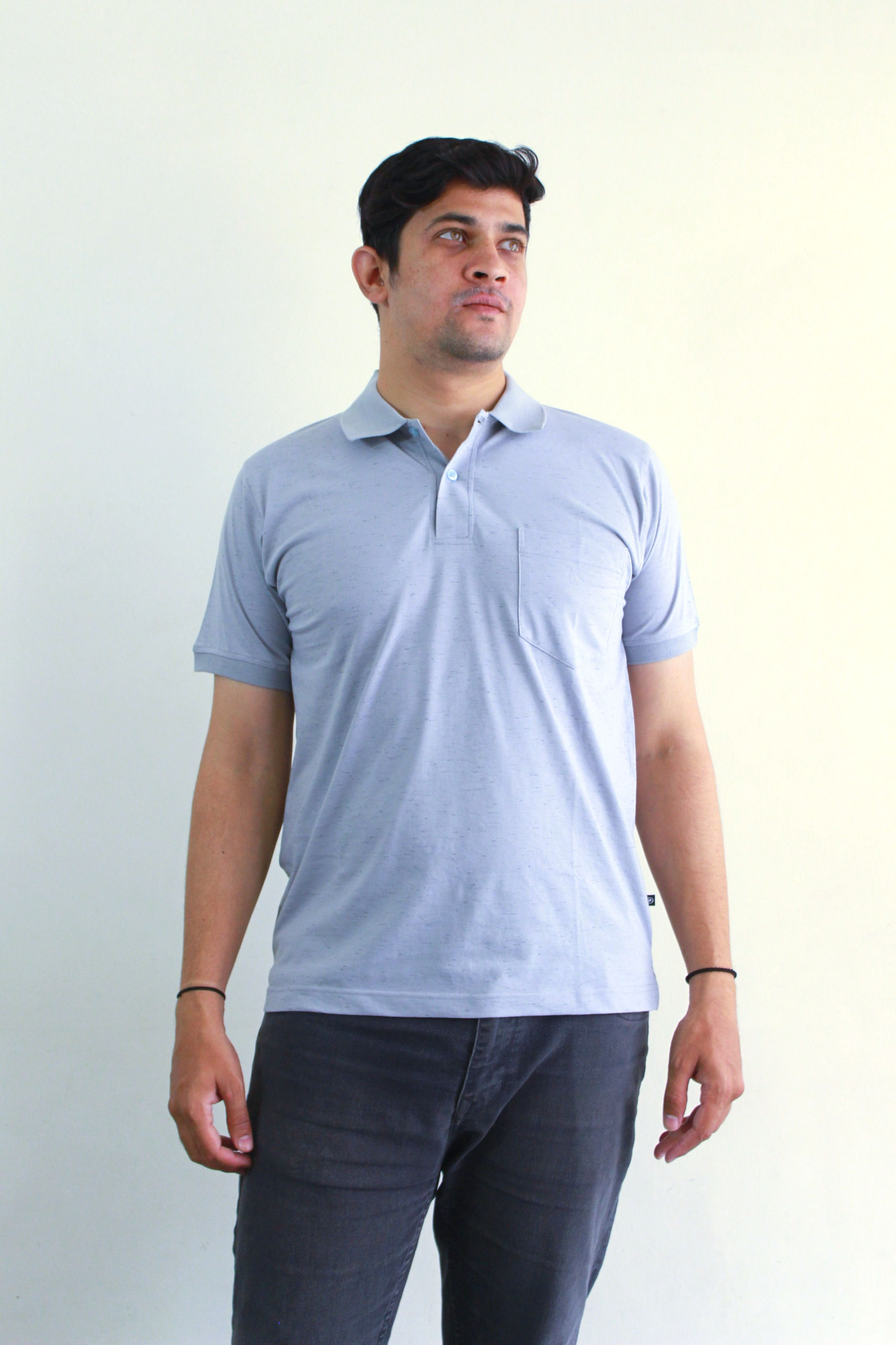 Mélange Collar T-Shirt
