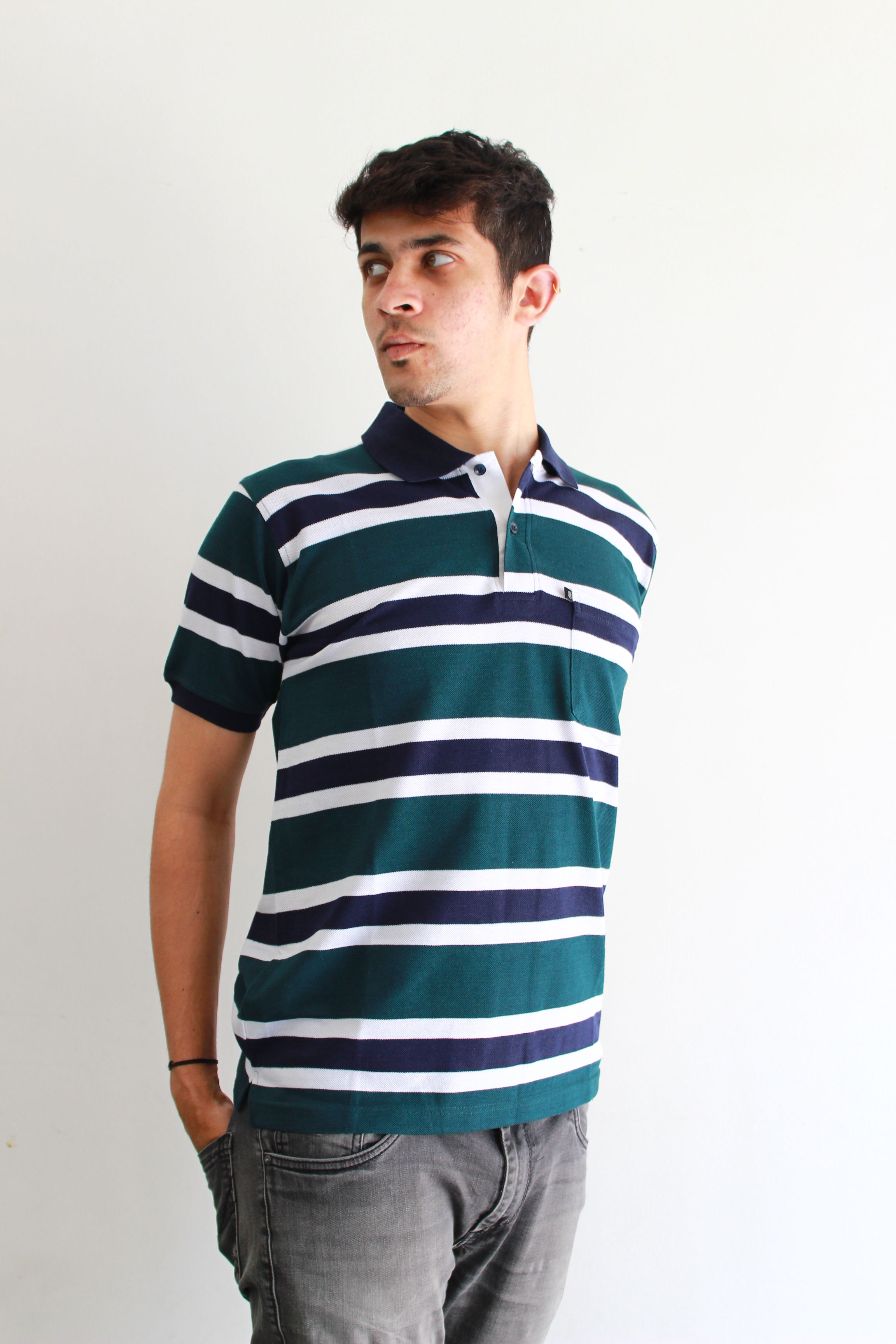 Stripes Collar T-Shirt