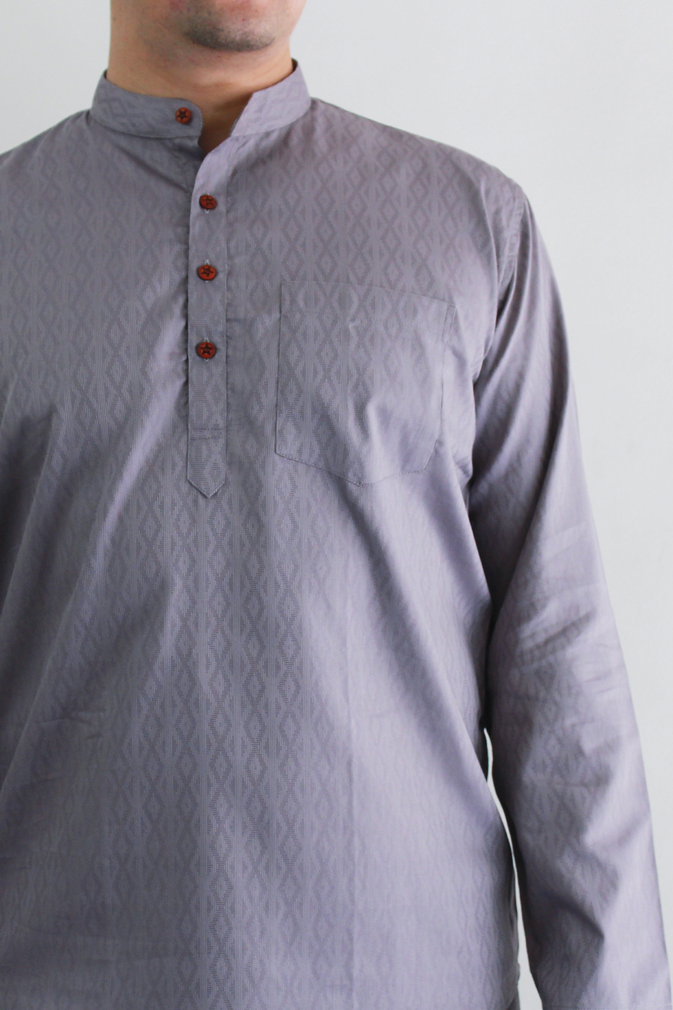 Thumbnail: Men's Pure Cotton Grey Kurta