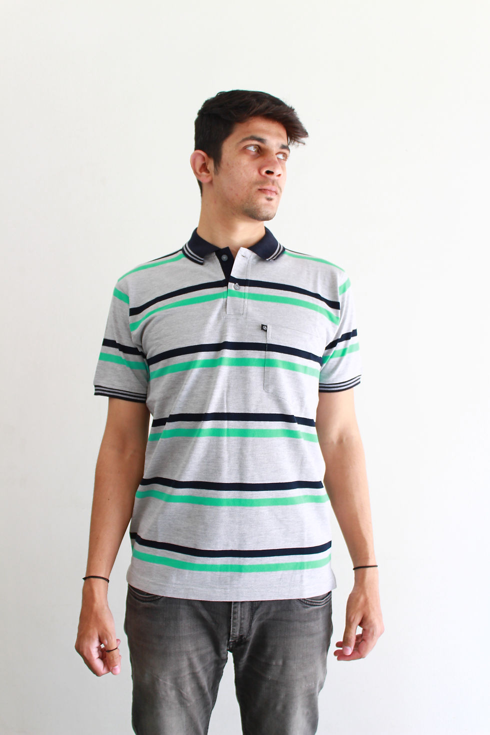 Thumbnail: Stripes Collar T-Shirt