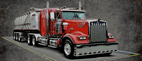 An image of a semi truck on a Weighbridge scale.