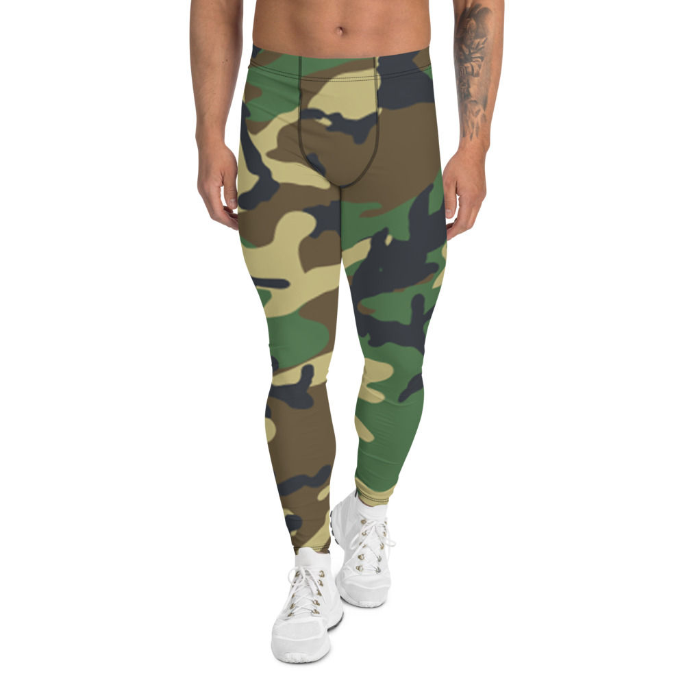 Black green and brown army camo Compression pants