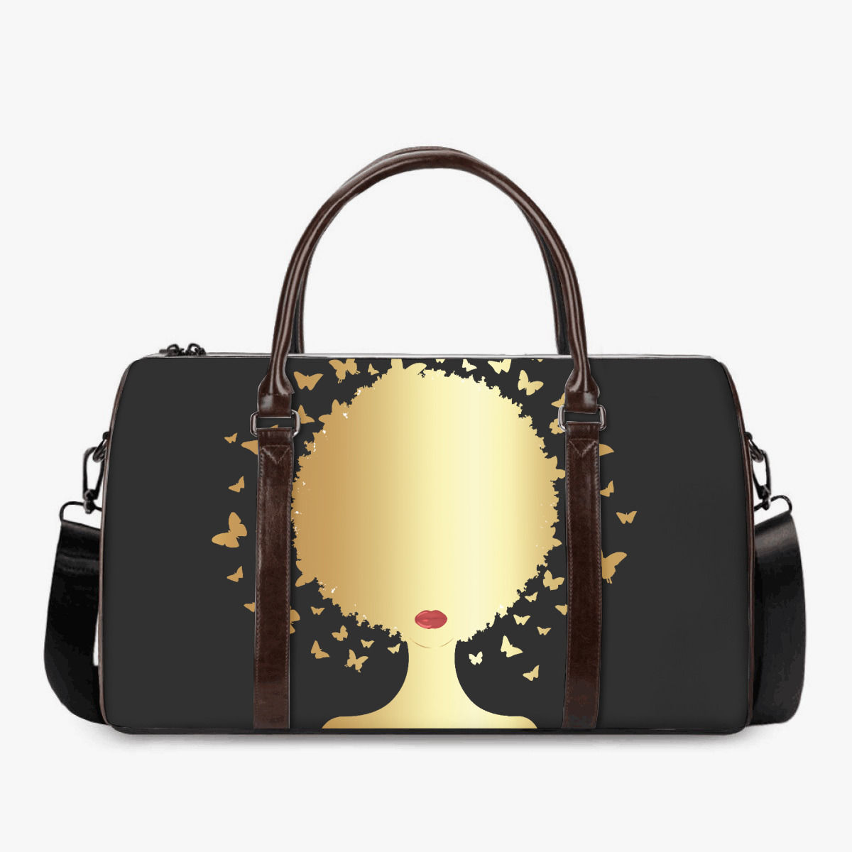 Natural Afro Woman bag with strap Black