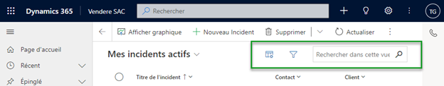 Recherche avancée Dynamics 365