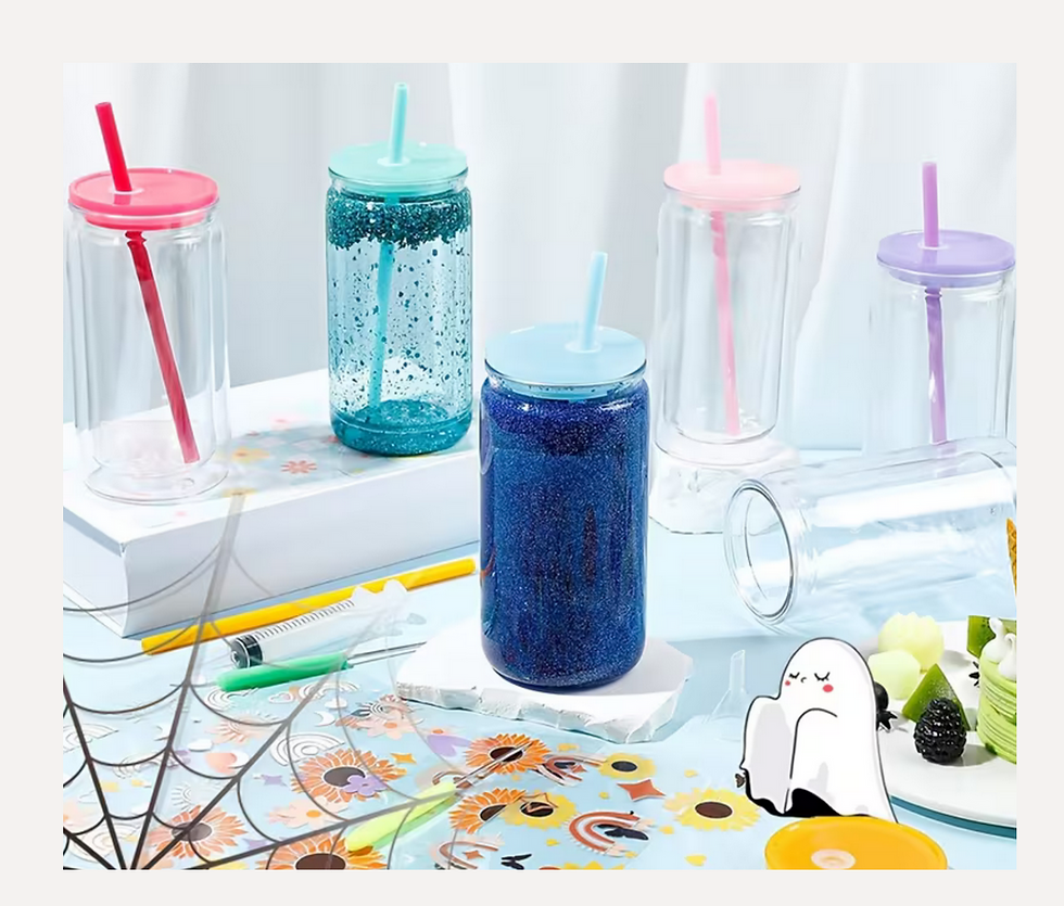 Thumbnail: 16ozl Acrylic Snow Globe Tumbler - Color Lid