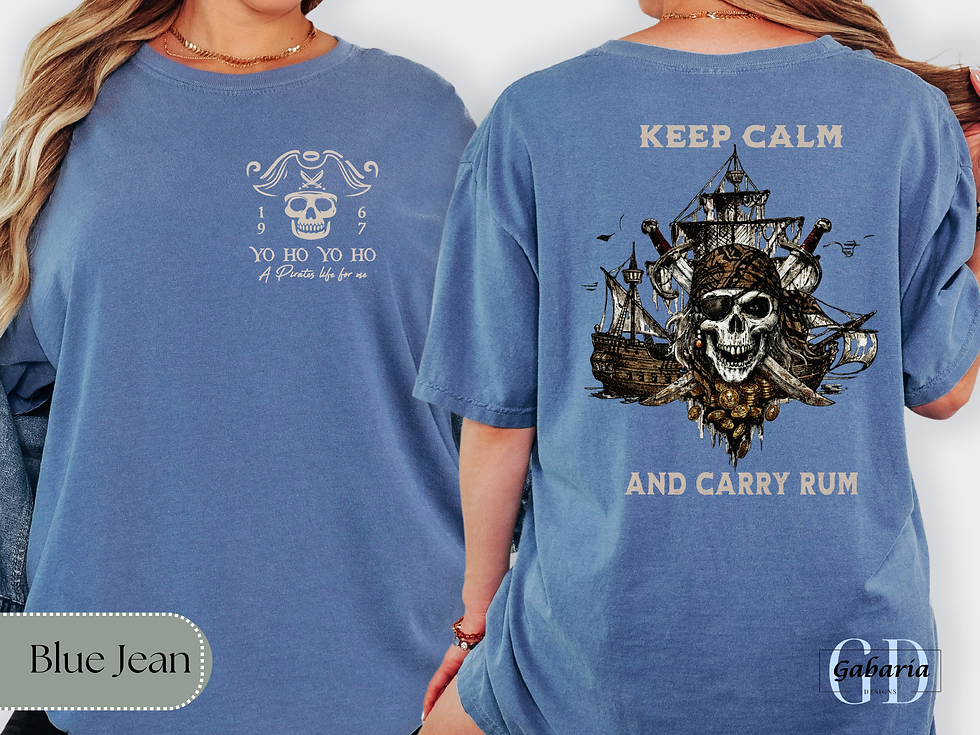 Thumbnail: Pirates Of The Caribbean, Vintage Pirates Shirt, Keep Calm and Carry Rum