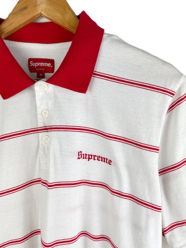 M] Supreme Striped Polo Shirt | Open Closet LLC