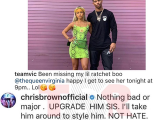 Chris Brown Leaves Comment Under Ex-Karrueche Tran and Victor Cruz Photo