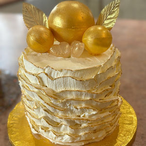 Golden Engagement Cake