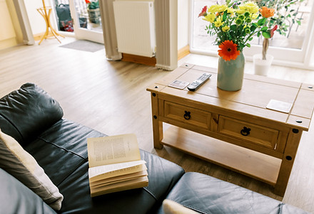 relaxing in an open airy space