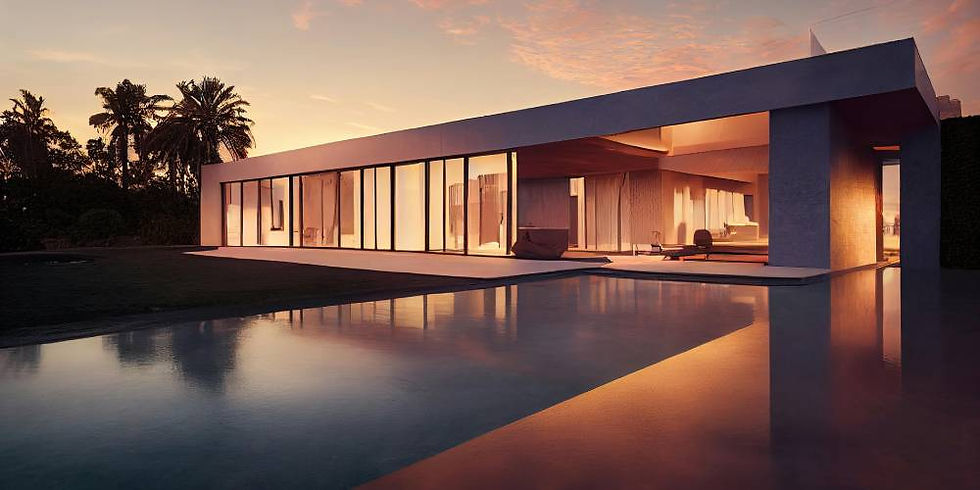 Flat roofed house in Canada