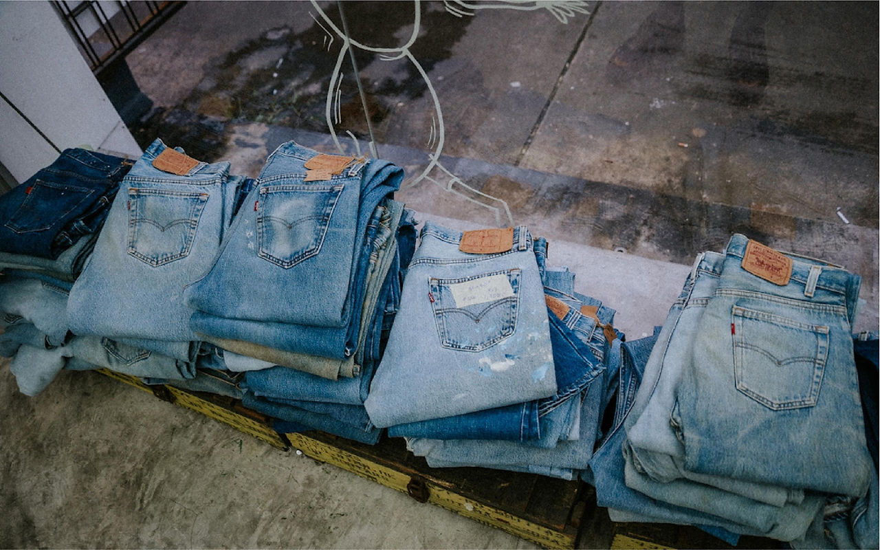 denim jeans levis at  antnest market bangkok apparel thrift vintage clothing store