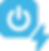 Blue power button icon with a lightning bolt, symbolizing electricity or energy on a light blue background. No text or additional details.