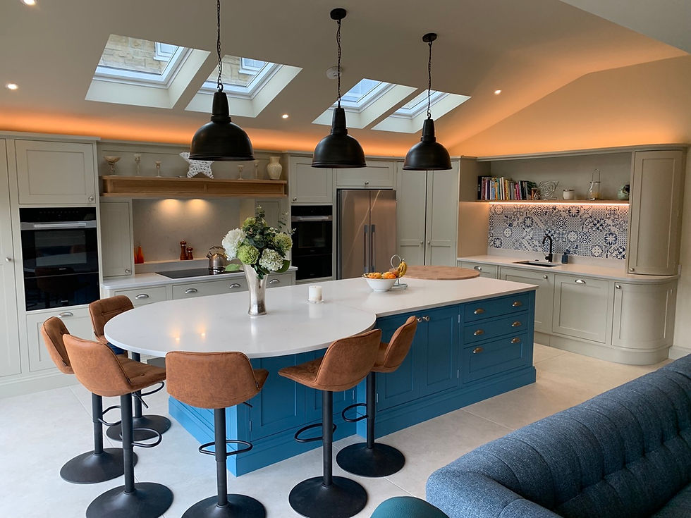 Cosy blue kitchen