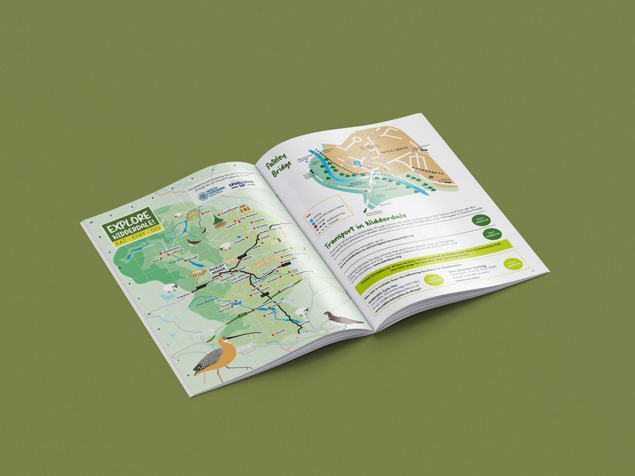 Explore Nidderdale venue guide featuring a map and graphics.