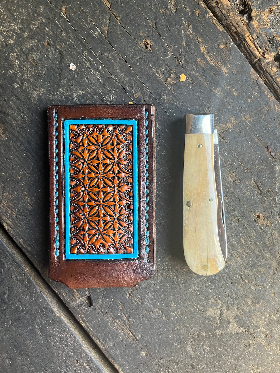 Thumbnail: Tooled Slip - Petal Box & Turquoise