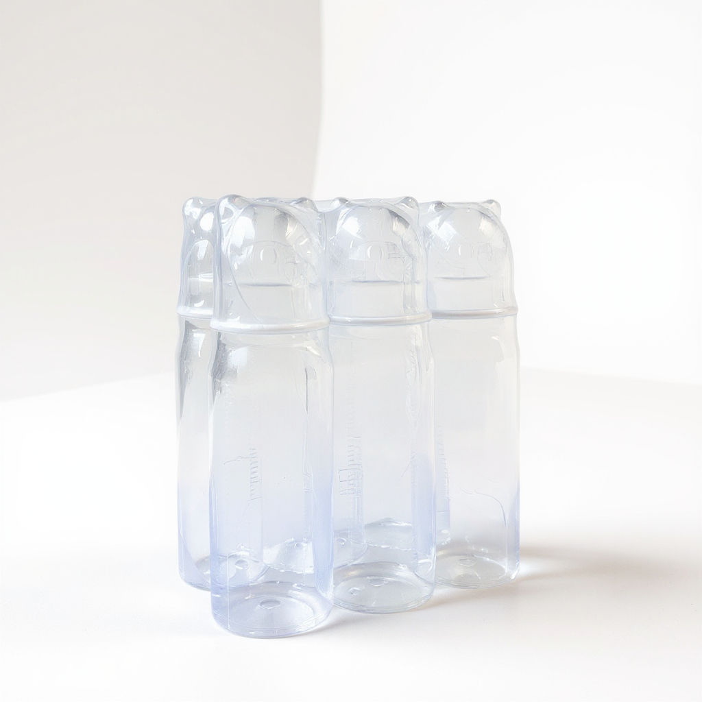 ขวดนมเด็ก 8oz พร้อมฝาครอบหมี สีใส