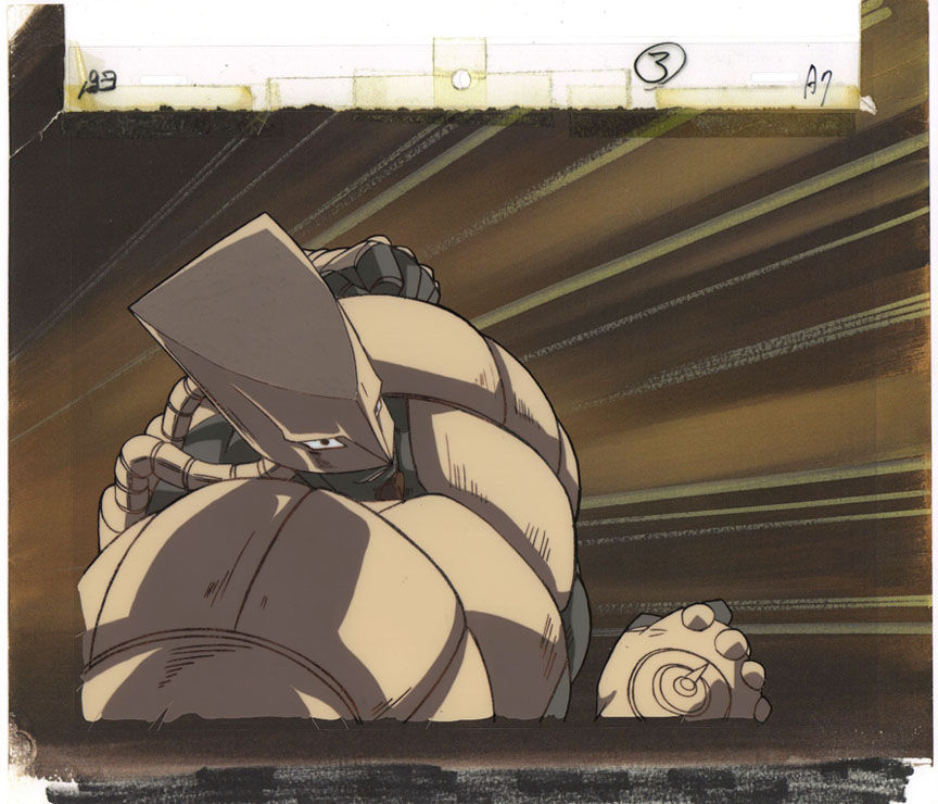 Thumbnail: Original JoJo OVA The World anime cel with dramatic copy background from Episode 6