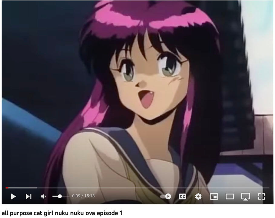 Thumbnail: All Purpose Cultural Cat Girl Nuku Nuku Anime Cel & Background
