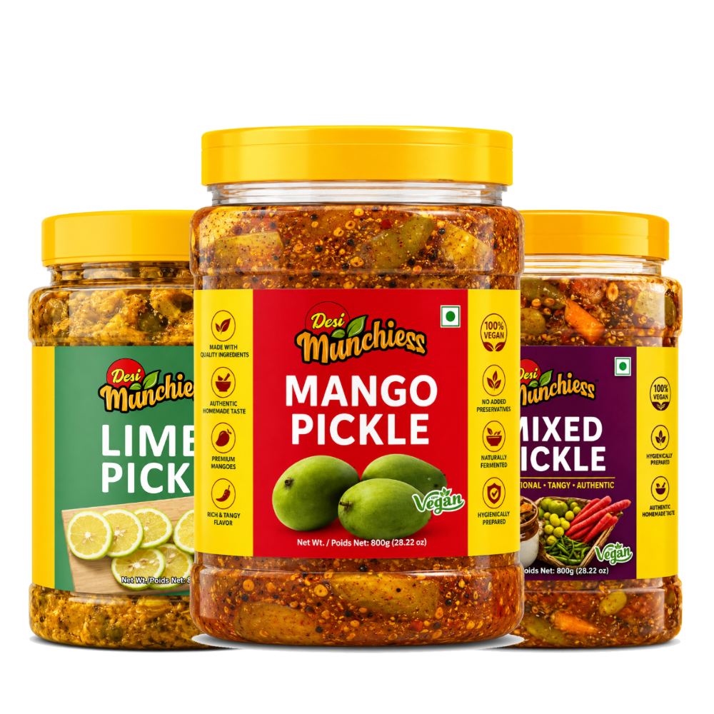 DesiMunchiess Pickle 3-Pack - three 800g jars