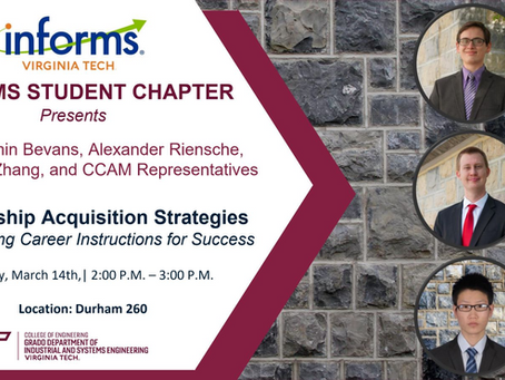 INFORMS Student Chapter: Internship Aquisition Strategies