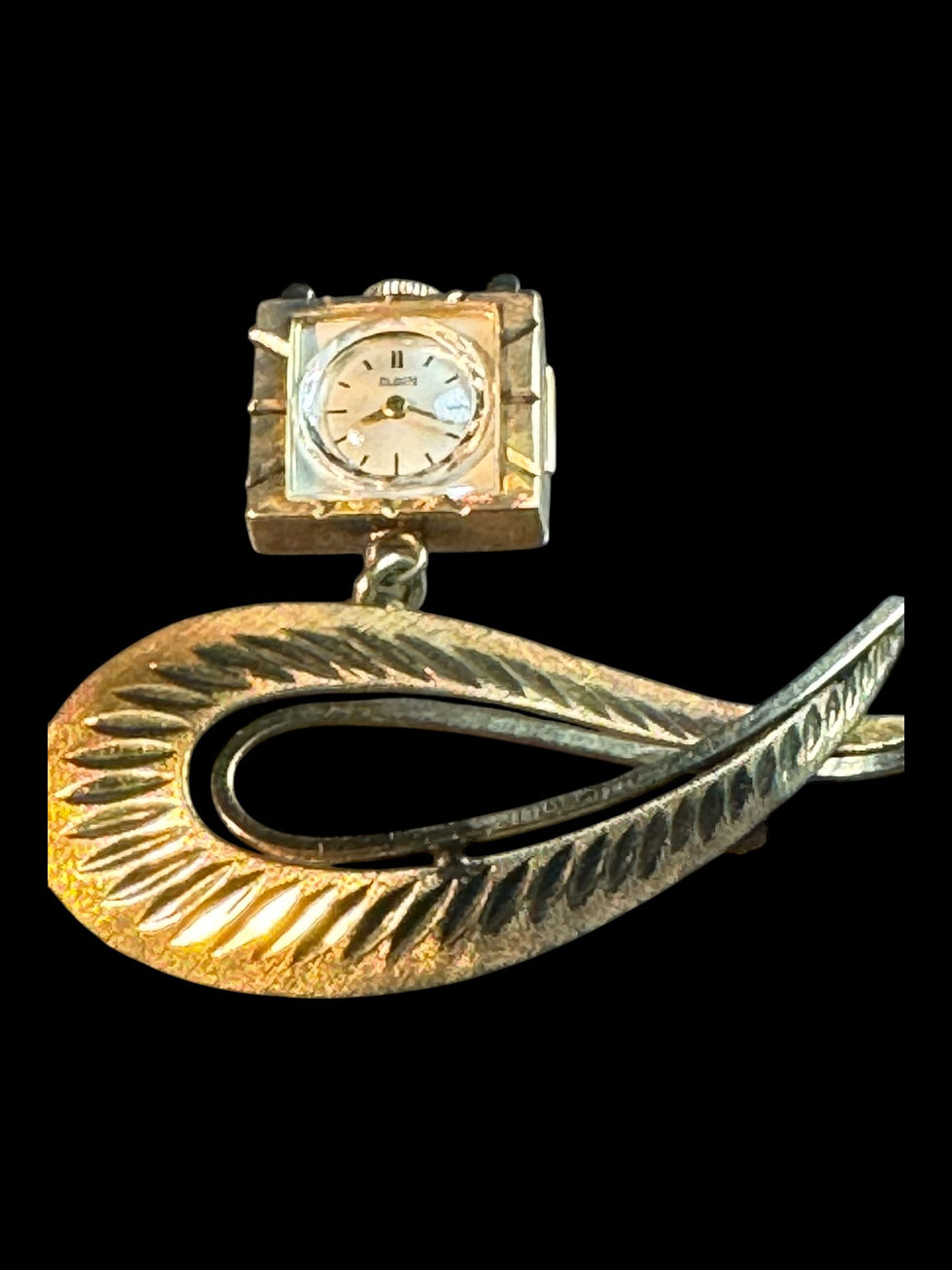 1950’s Elgin Ladies Broach Watch Original Box etc