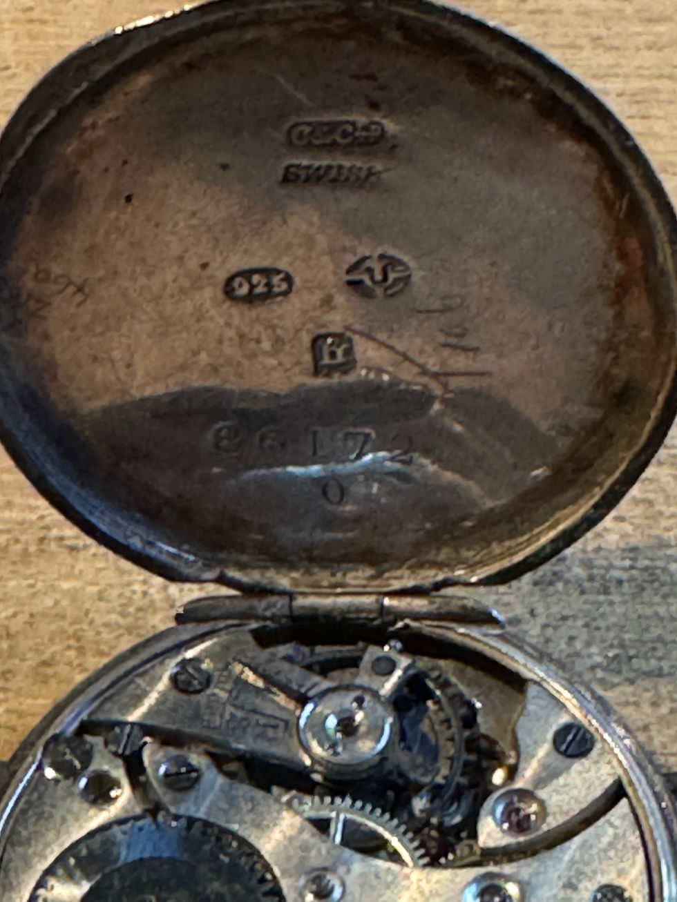 Thumbnail: WW1 1915 Sterling Silver Unusual Mid Size Trench Watch