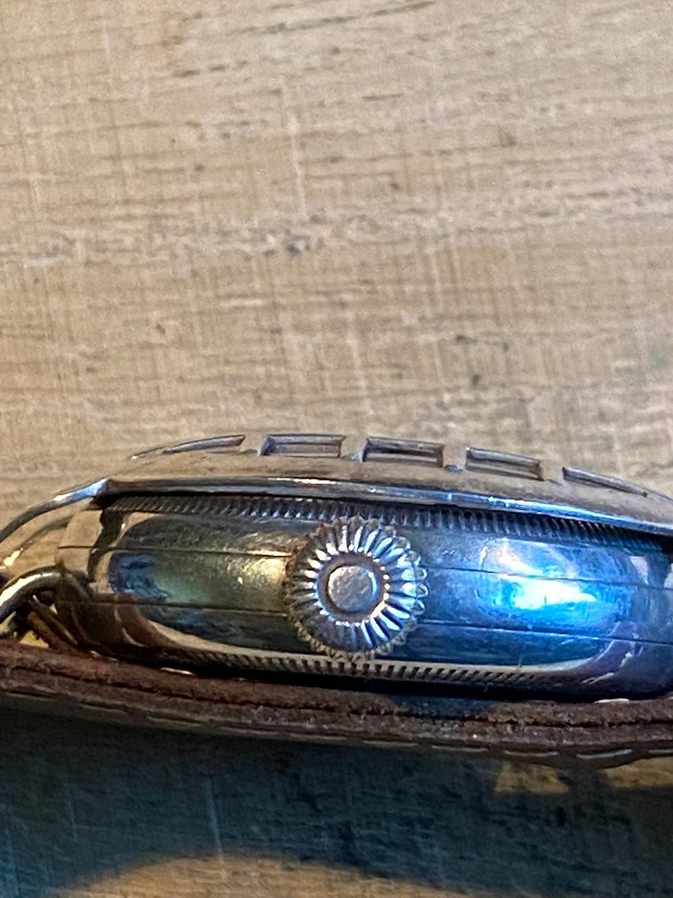 Thumbnail: 1916 Waltham Sterling Silver Large Trench Watch with 1916 Shrapnel Guard