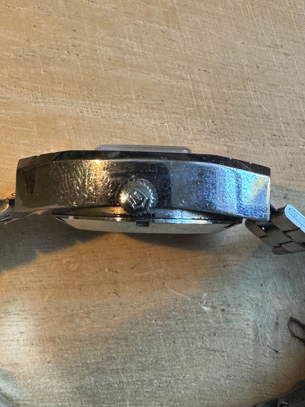 Thumbnail: 1970’s Nivada Gents Automatic Jump Hour Watch On Steel Bracelet