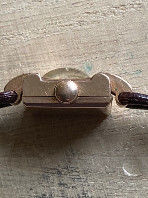 Thumbnail: Concord 1940’s 14ct Gold and Ruby Set Dress Watch on Strap