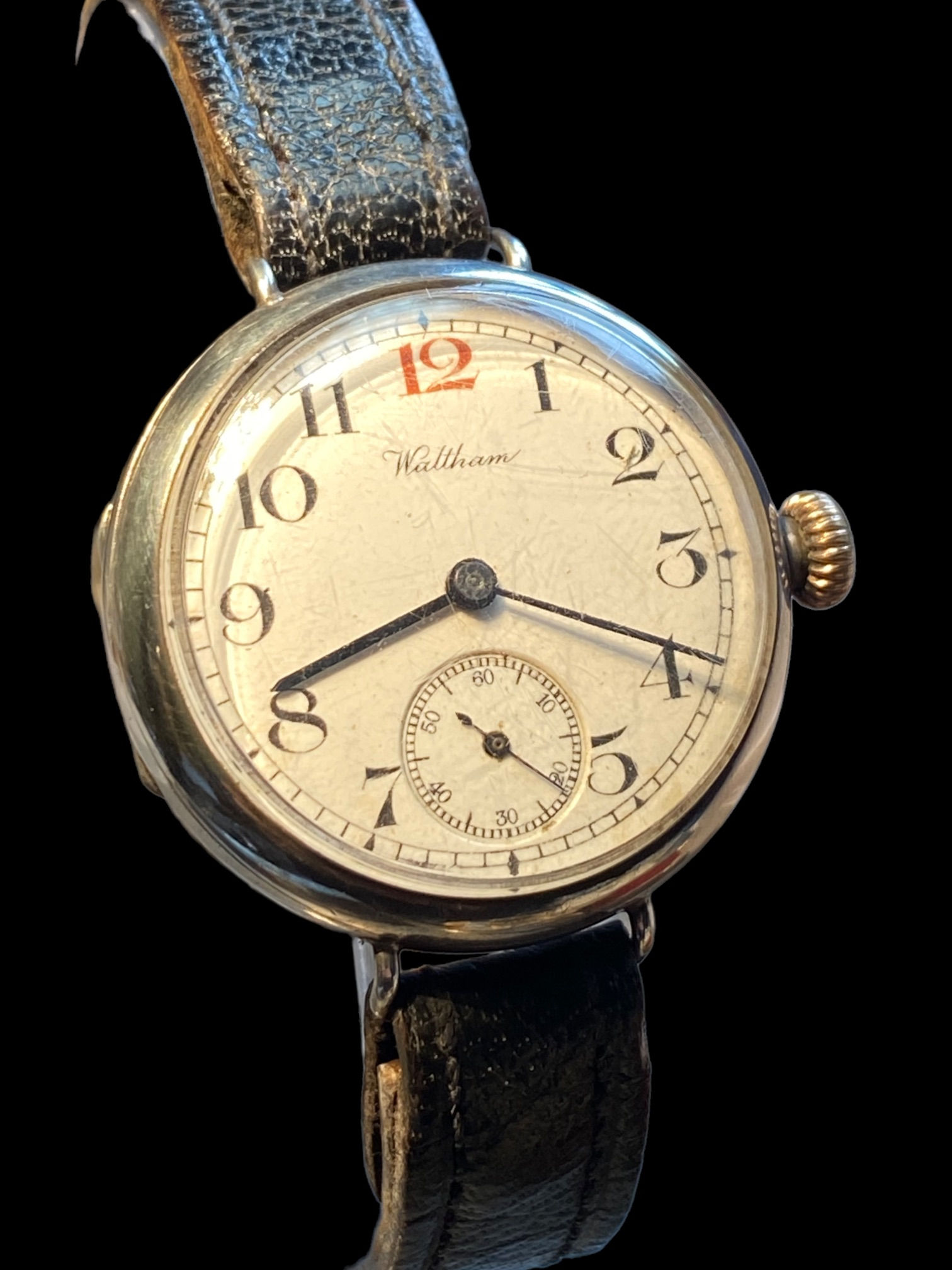 1915 Waltham Sterling Silver Gents Trench Watch