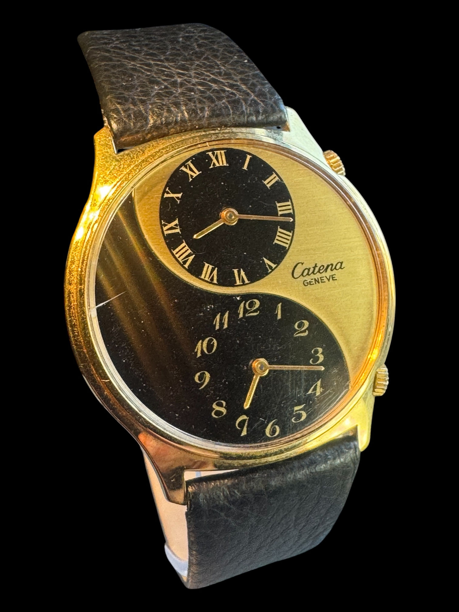 1980’s Catena Geneva Twin Time Zone Gents Dress Watch