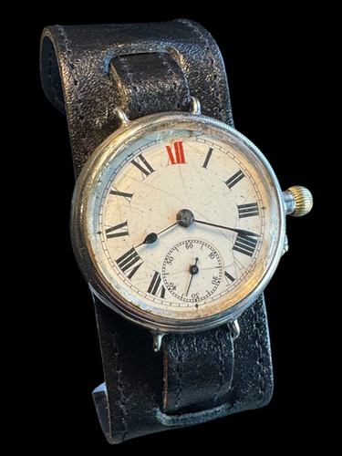 1913 Sterling Silver Trench Watch Francois Borgel case