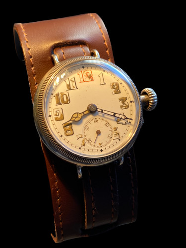 1915 Unbranded Sterling Silver Borgel Cased Trench watch with