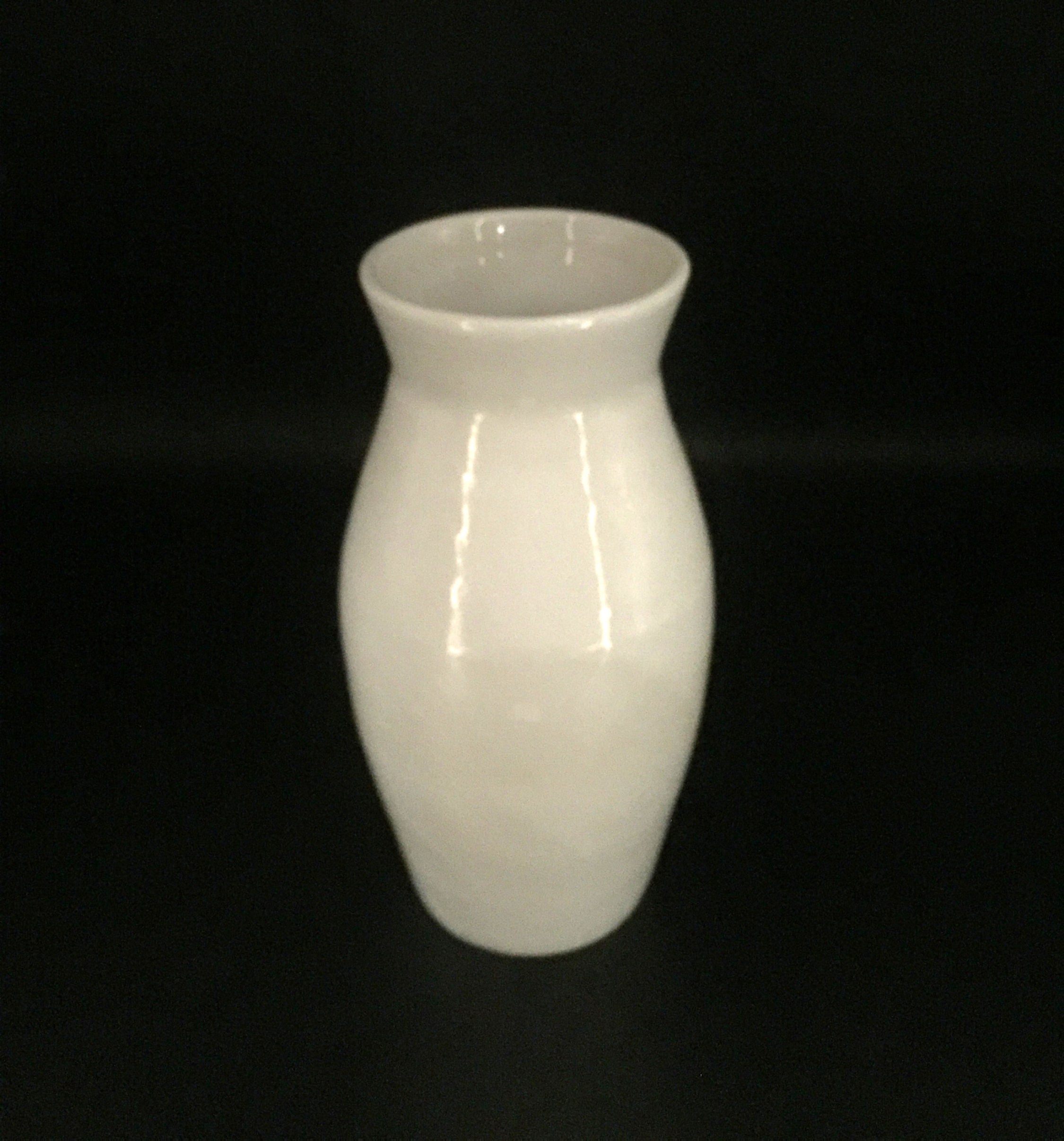 Grand vase blanc granité