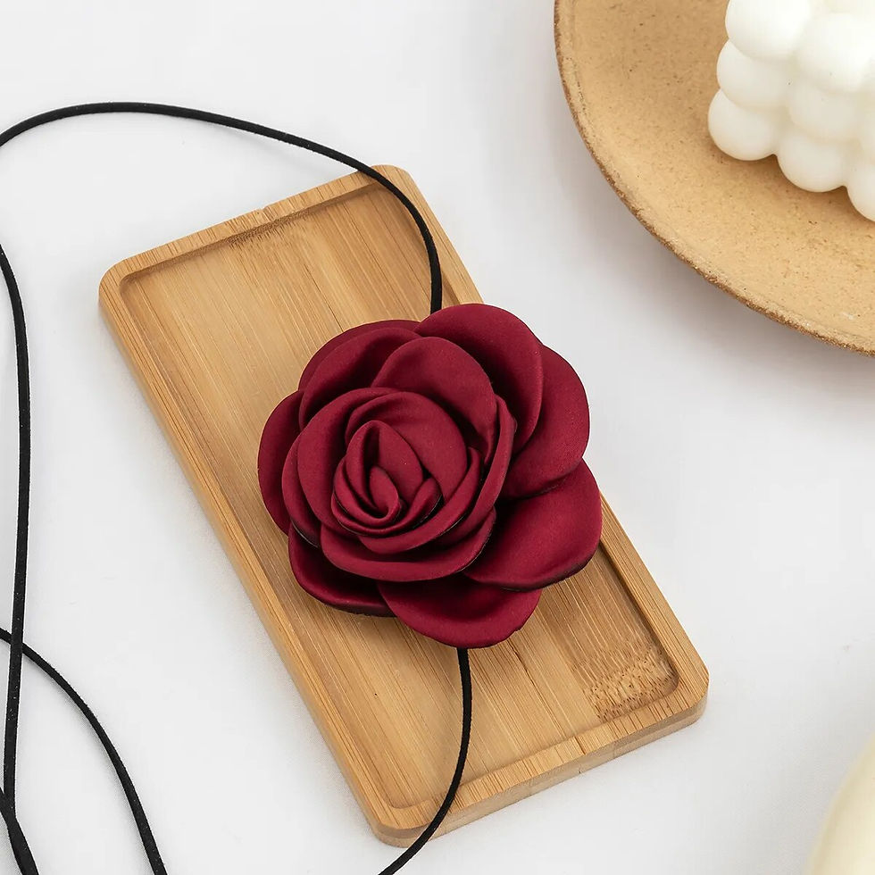 Thumbnail: Elegant Rope Chains, With Large Flower Choker Necklace